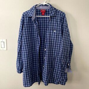 Venezia jeans blue black white checkered long sleeved button down shirt men's